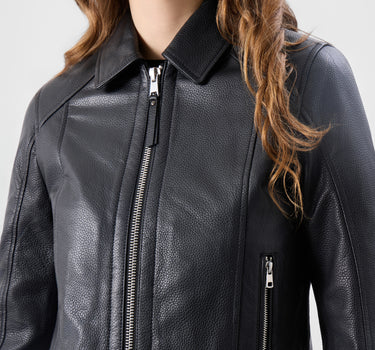 Real Leather Faye Belted Zip Through
