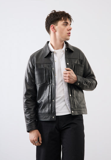 Felix Leather Trucker Jacket