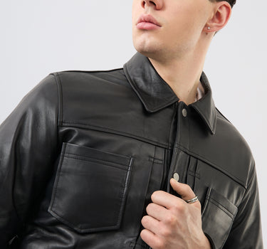 Felix Leather Trucker Jacket