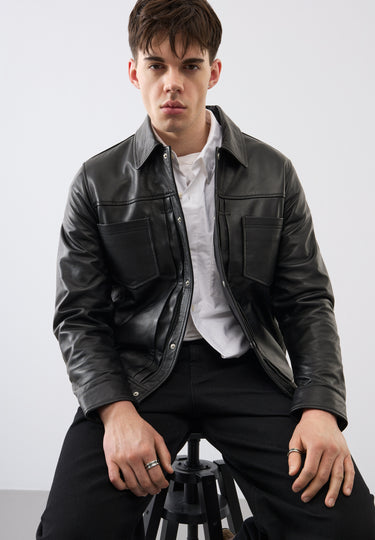 Felix Leather Trucker Jacket