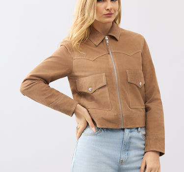 Freya Suede Trucker Jacket