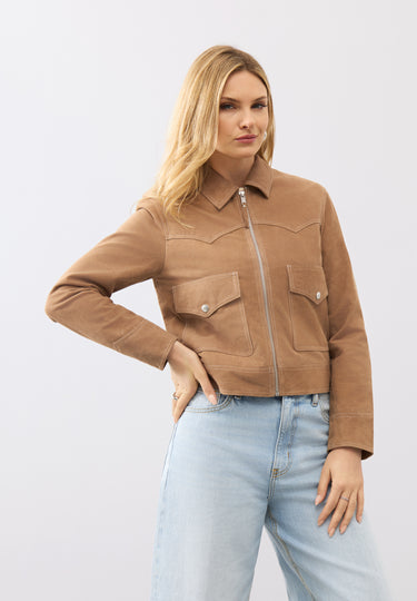 Freya Suede Trucker Jacket