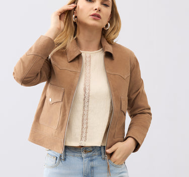 Freya Suede Trucker Jacket