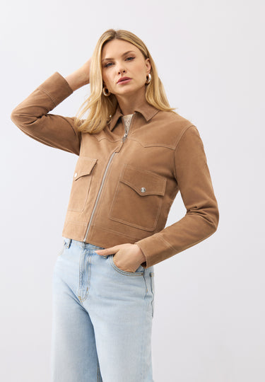 Freya Suede Trucker Jacket