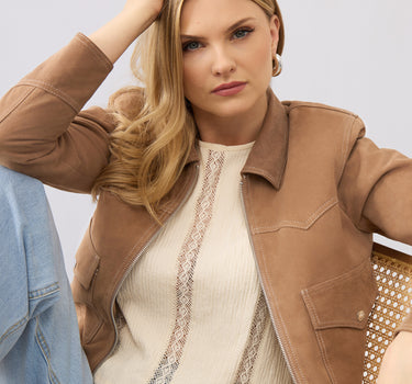 Freya Suede Trucker Jacket
