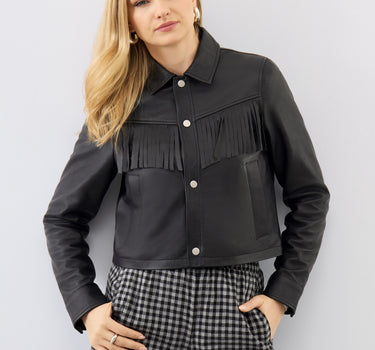 Ginny Leather Fringe Jacket