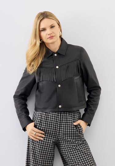 Ginny Leather Fringe Jacket