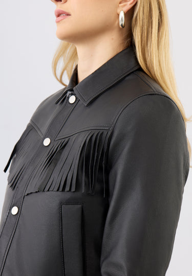 Ginny Leather Fringe Jacket