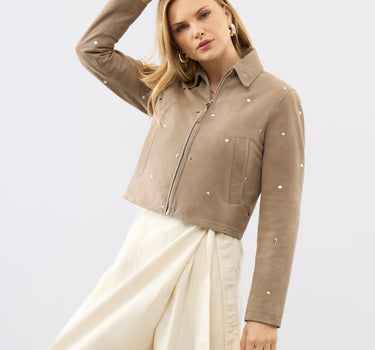 Hallie Suede Stud Jacket