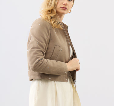 Hallie Suede Stud Jacket