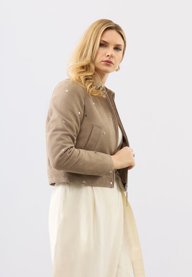 Hallie Suede Stud Jacket