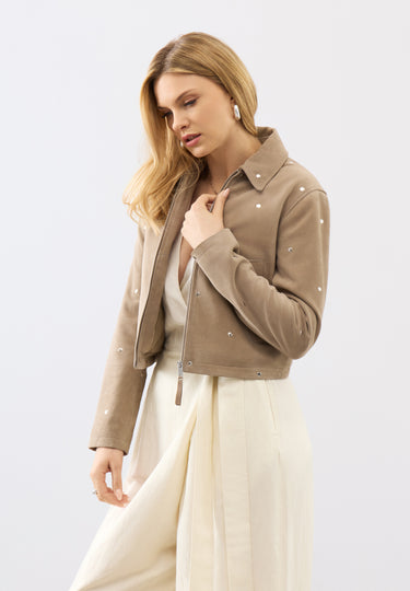 Hallie Suede Stud Jacket
