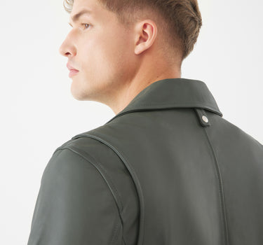 Real Leather Jake Biker Jacket | Smokey Olive