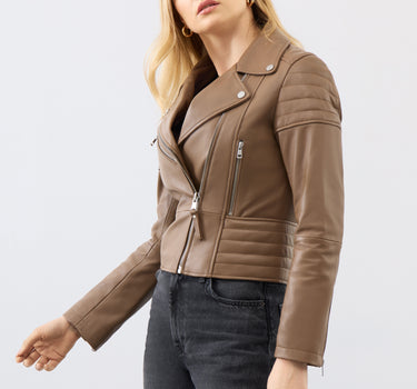 Jasmine Leather Biker Jacket