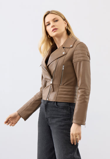 Jasmine Leather Biker Jacket