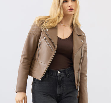Jasmine Leather Biker Jacket