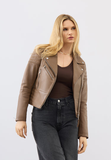 Jasmine Leather Biker Jacket