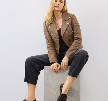 Jasmine Leather Biker Jacket