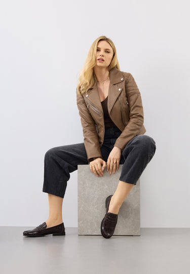 Jasmine Leather Biker Jacket