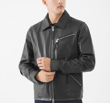 Real Leather Joseph Jacket | Black