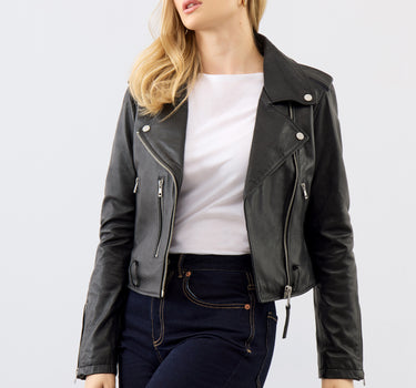 Katie Leather Biker Jacket