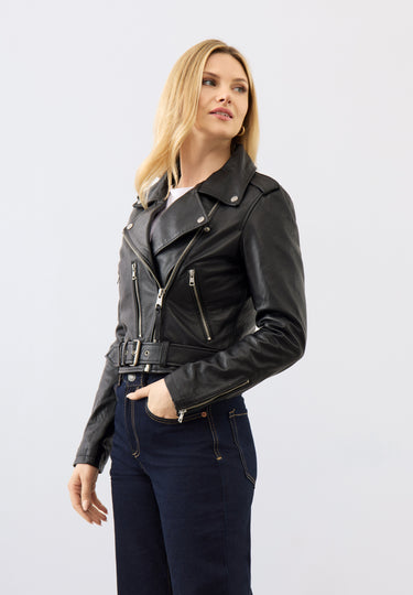 Katie Leather Biker Jacket