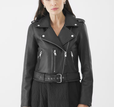 Real Leather Katie Biker Jacket | Black