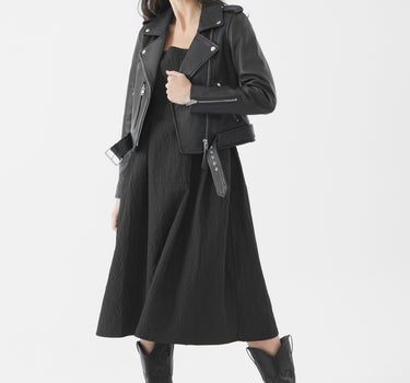 Real Leather Katie Biker Jacket | Black