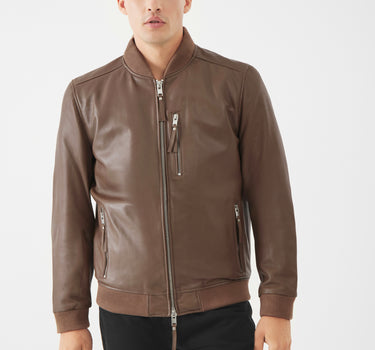 Real Leather Lerwick Bomber Jacket | Bison