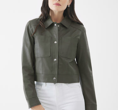 Real Leather Lillian Jacket | Olive Night