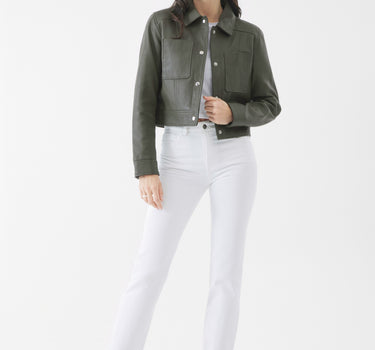 Real Leather Lillian Jacket | Olive Night