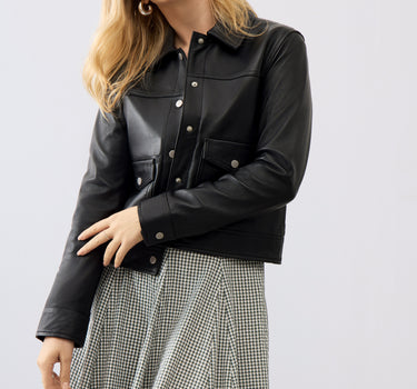 Louisa Leather Trucker Jacket