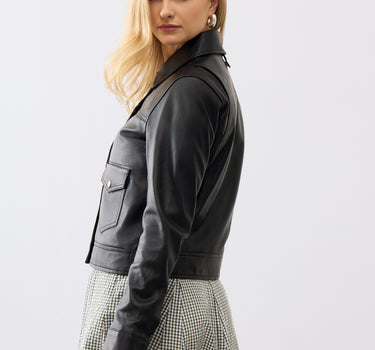 Louisa Leather Trucker Jacket
