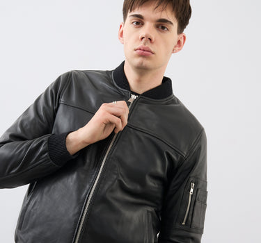 Max Ma1 Leather Bomber Jacket