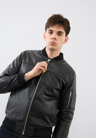 Max Ma1 Leather Bomber Jacket