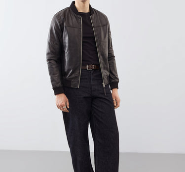 Max Ma1 Leather Bomber Jacket