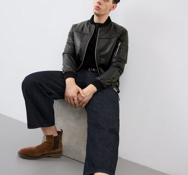 Max Ma1 Leather Bomber Jacket