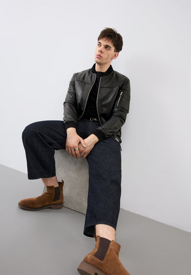 Max Ma1 Leather Bomber Jacket