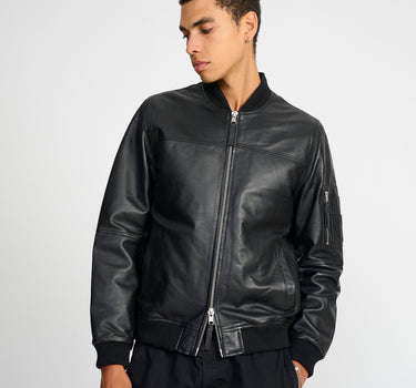Max Ma1 Leather Bomber Jacket