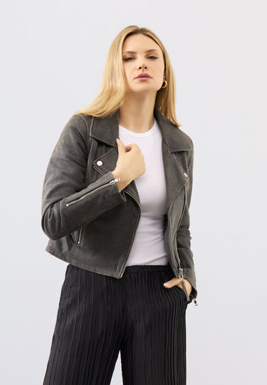 Millie Leather Biker Jacket