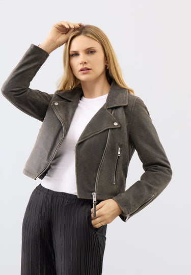 Millie Leather Biker Jacket