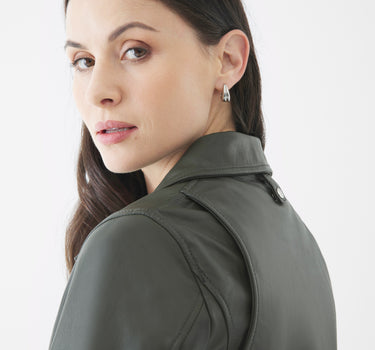 Real Leather Millie Biker Jacket | Smokey Olive