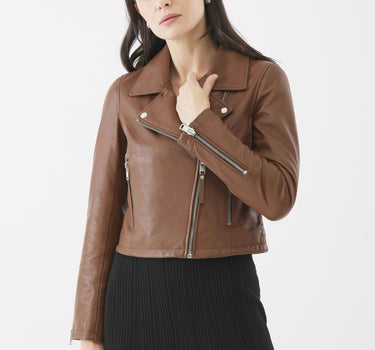 Real Leather Millie Biker Jacket | Toffee