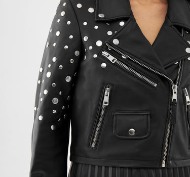 Leather Studded Biker Jacket