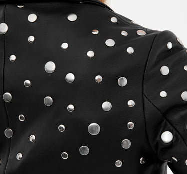 Real Leather Studded Biker Jacket