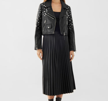 Real Leather Studded Biker Jacket