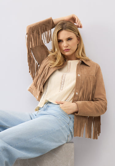 Nora Fringe Suede Jacket