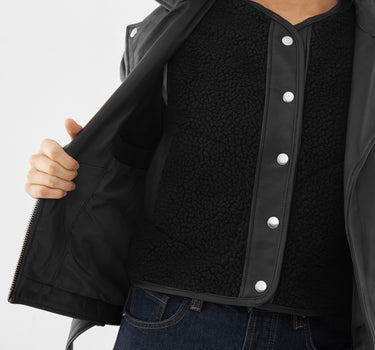 Real Leather Oversized Biker, With Removable Shearling Liner