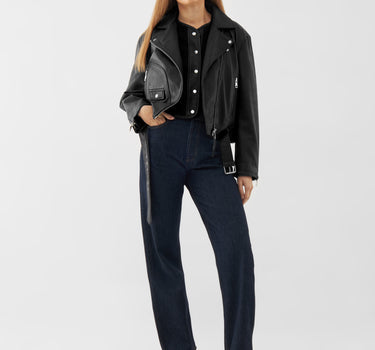 Real Leather Oversized Biker, With Removable Shearling Liner