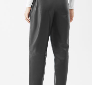 Real Leather Piper Barrel Pants | Black